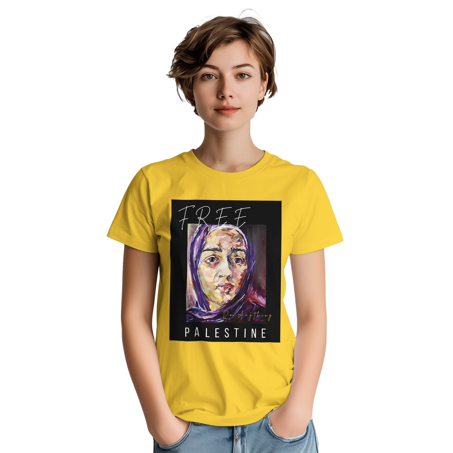 Free Palestine Abstract Art Heavyweight Unisex Crewneck T-shirt