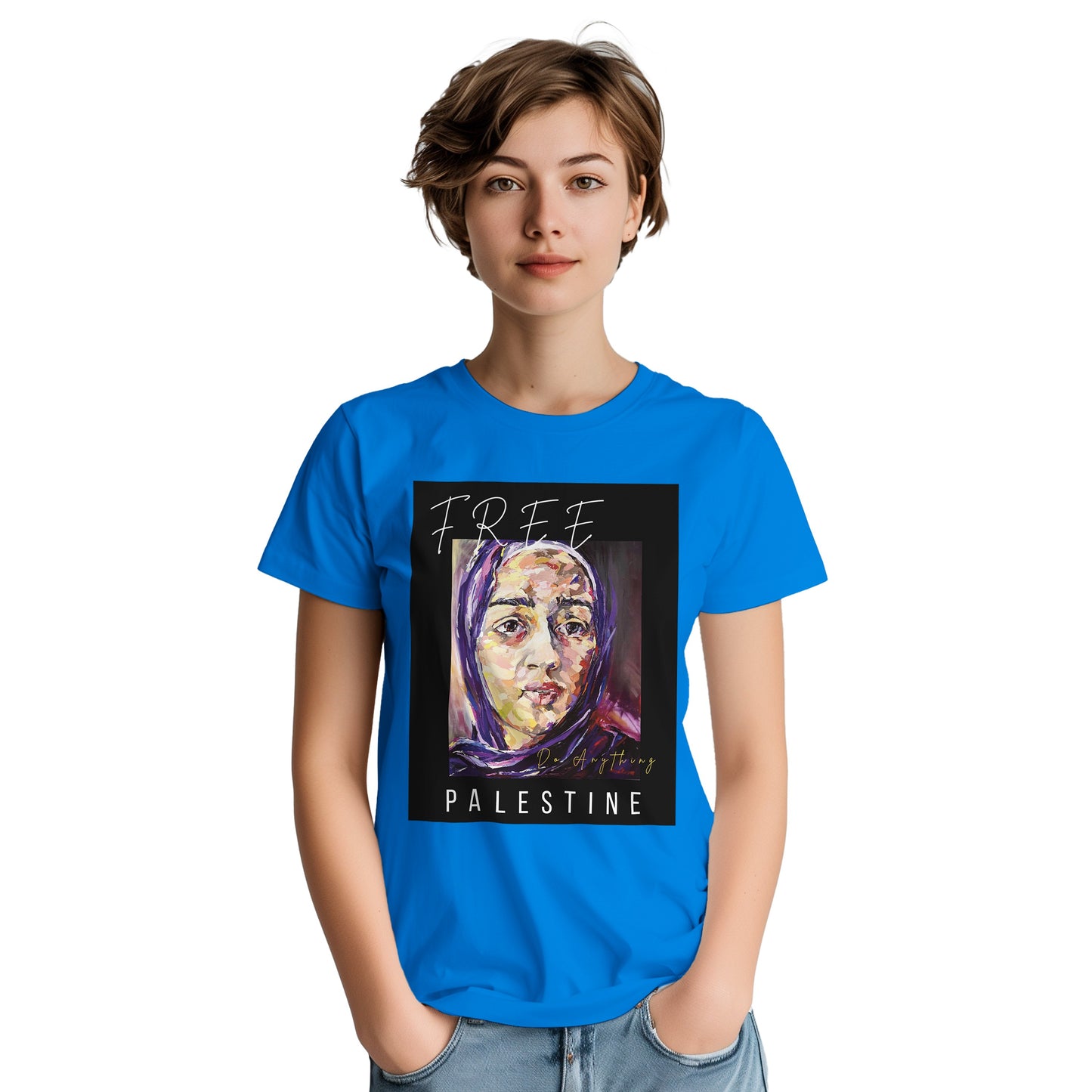 Free Palestine Abstract Art Heavyweight Unisex Crewneck T-shirt